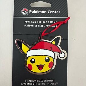 Pokemon Pikachu Ornament with Santa Hat - Red, Yellow, Black